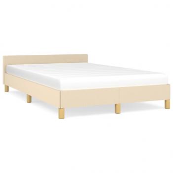 ARDEBO.de - Bettgestell ohne Matratze Creme 120x190 cm Stoff