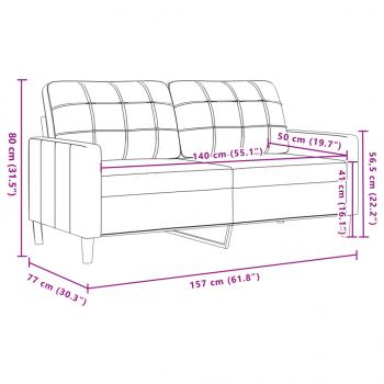 2-Sitzer-Sofa Dunkelgrün 140 cm Samt