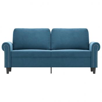 2-Sitzer-Sofa Blau 140 cm Samt