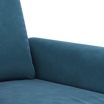 2-Sitzer-Sofa Blau 140 cm Samt