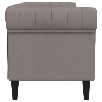 Chesterfield-Sofa 3-Sitzer Taupe Stoff