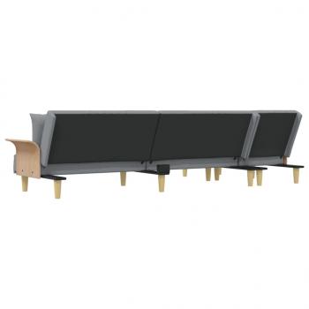 Schlafsofa in L-Form Hellgrau 279x140x70 cm Stoff