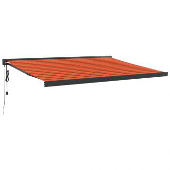 Markise Einziehbar Orange und Braun 4x3 m Stoff & Aluminium