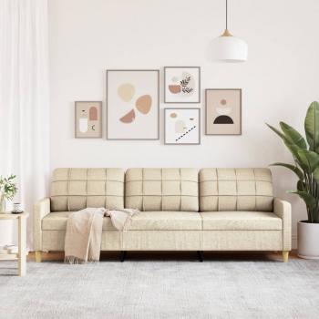 3-Sitzer-Sofa Creme 210 cm Stoff