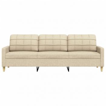 3-Sitzer-Sofa Creme 210 cm Stoff