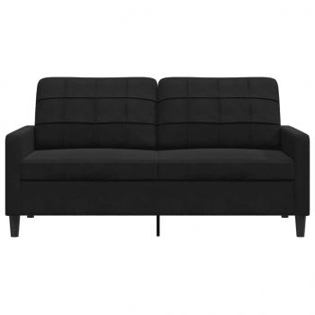 2-Sitzer-Sofa Schwarz 140 cm Samt