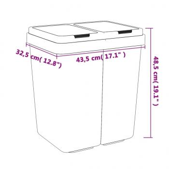 Duo Mülleimer Weiß 2x25 L