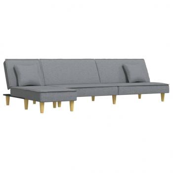 Schlafsofa in L-Form Hellgrau 255x140x70 cm Stoff