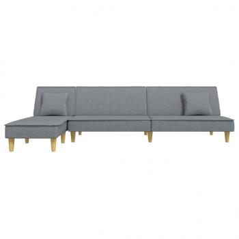 Schlafsofa in L-Form Hellgrau 255x140x70 cm Stoff