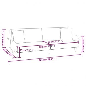 Schlafsofa mit Armlehnen Hellgelb Stoff