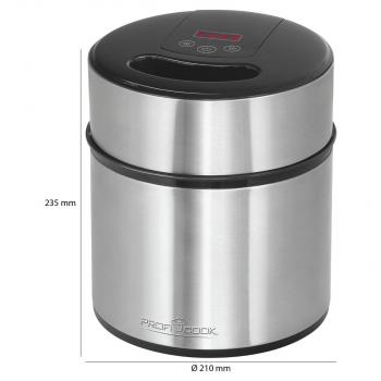 Proficook PC-ICM 1140 Eiscreme-Maker, 1800 ml, Timer, Touch-Bedienung, inox (501140)