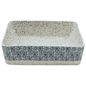 Aufsatzwaschbecken Grau Blau Rechteckig 46x35,5x13cm Keramik