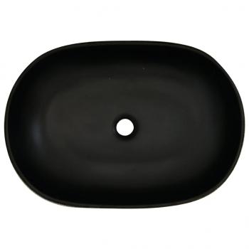 Aufsatzwaschbecken Schwarz Oval 59x40x14 cm Keramik