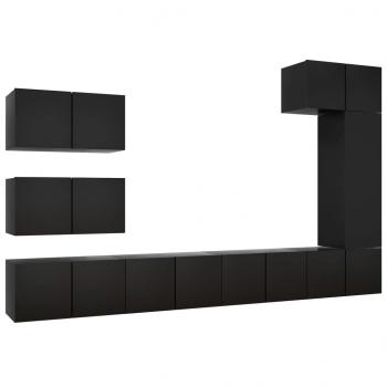 8-tlg. TV-Schrank-Set Schwarz Holzwerkstoff