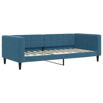 Tagesbett Ausziehbar mit Schubladen Blau 90x200 cm Samt