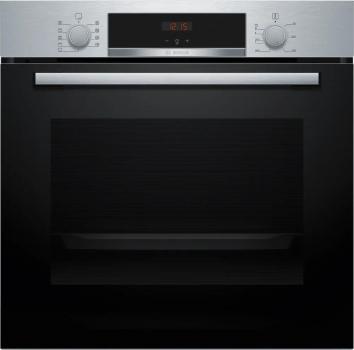 ARDEBO.de Bosch HBA514BS3 Serie 4 EEK: A+ Einbaubackofen, 71 L, 60 cm breit, 3D-Heißluft, Hydrolytisch, Versenkknebel, Kindersicherung, Edelstahl