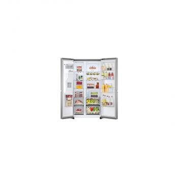 LG GSJV71PZLE Side-by-Side Kombination, 91cm breit, 635L, NoFrost, Eis-, Crushed Ice- und Wasserspender, Door-in-Door, Silber