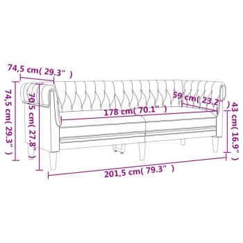 3-tlg. Sofagarnitur Creme Stoff