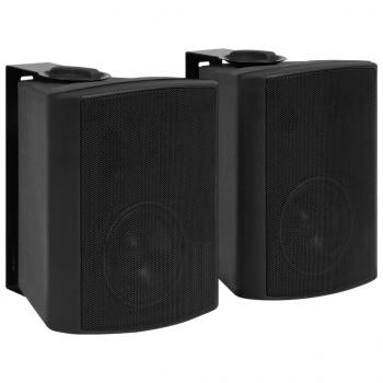 ARDEBO.de - Wandlautsprecher Stereo 2 Stk. Schwarz Indoor Outdoor 100 W