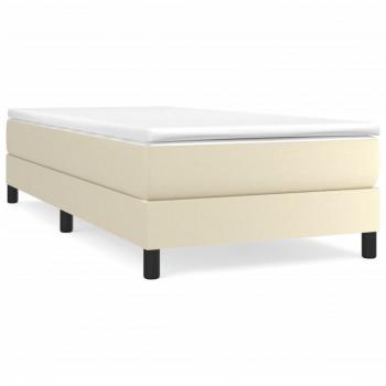 Boxspringbett mit Matratze Creme 90x200 cm Kunstleder