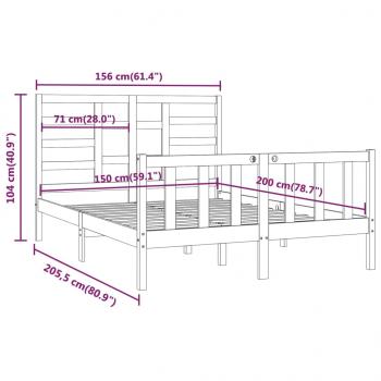 Massivholzbett Honigbraun 150x200 cm