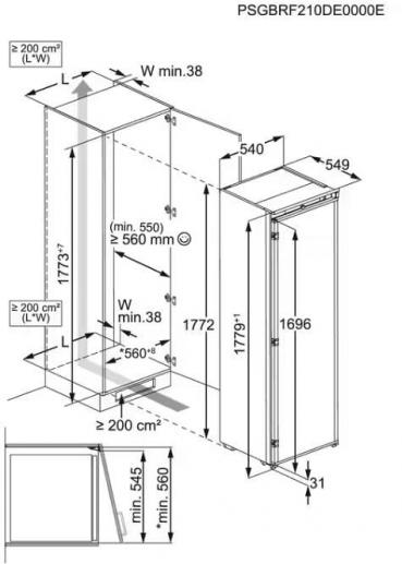 AEG NSK6D181ES Einbaukühlschrank ohne Gefrierfach, 178 cm Nischenhöhe, 310 L, Schlepptür, Coolmatic, LCD-Display mit Touch Control