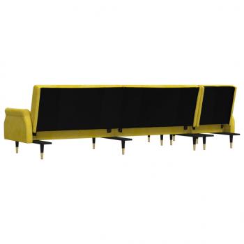 Schlafsofa in L-Form Gelb 271x140x70 cm Samt