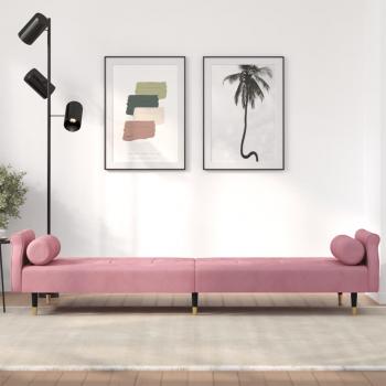 Schlafsofa mit Kissen Rosa Samt