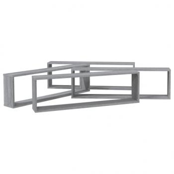 Wandregale 4 Stk. Grau Sonoma 100x15x30 cm Holzwerkstoff