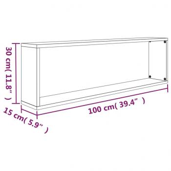 Wandregale 4 Stk. Grau Sonoma 100x15x30 cm Holzwerkstoff