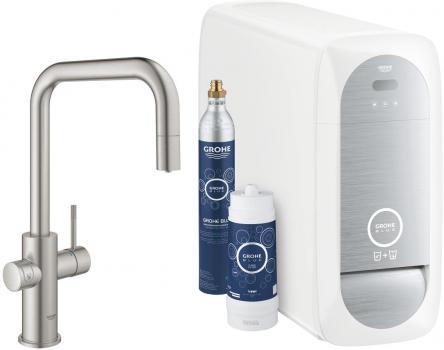 ARDEBO.de GROHE Blue Home U-Auslauf Starter Kit, 150° schwenkbar, supersteel (31543DC0)