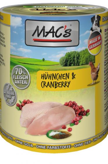 ARDEBO.de MACs Dog Hühnchen & Cranberry 400g