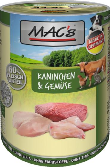 ARDEBO.de MACs Dog Kaninchen, Rind & Gemüse 400g