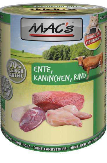 ARDEBO.de MACs Cat Ente, Kaninchen & Rind 400g