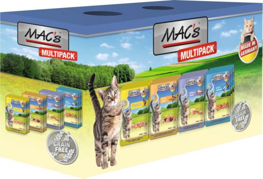 ARDEBO.de MACs Cat Pouch Pack Multipack Fisch 12x100g