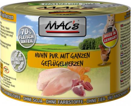 ARDEBO.de MACs Cat Huhn Pur mit ganzen Herzen 200g