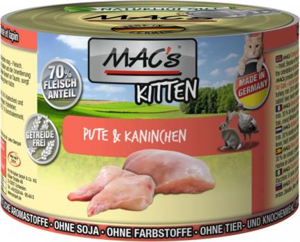 ARDEBO.de MACs Cat Kitten Pute & Kaninchen 200g