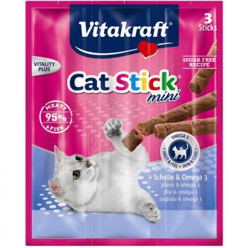 ARDEBO.de Vitakraft Cat Stick mini Scholle & Omega 3 3 Stück