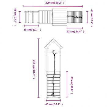 Spielturm mit Kletterwand Massivholz Douglasie