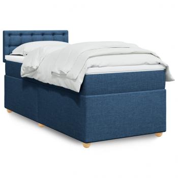 ARDEBO.de - Boxspringbett mit Matratze Blau 90x190 cm Stoff