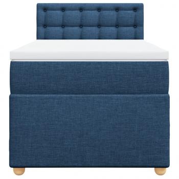 Boxspringbett mit Matratze Blau 90x190 cm Stoff