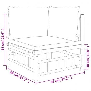 Garten-Ecksofa mit Dunkelgrauen Kissen Bambus