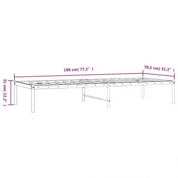 Bettgestell Metall Weiß 75x190 cm