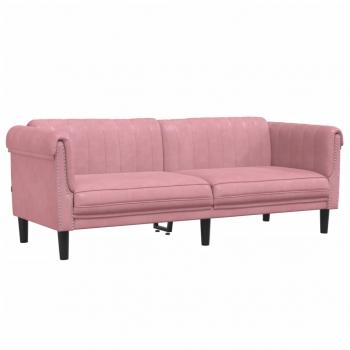 Sofa 3-Sitzer Rosa Samt