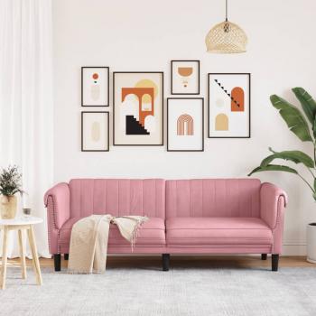 Sofa 3-Sitzer Rosa Samt