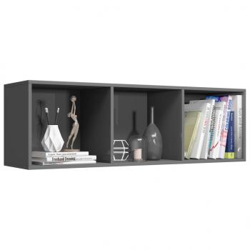 Bücherregal/TV-Schrank Hochglanz-Grau 36x30x114cm Holzwerkstoff