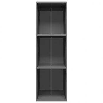 Bücherregal/TV-Schrank Hochglanz-Grau 36x30x114cm Holzwerkstoff