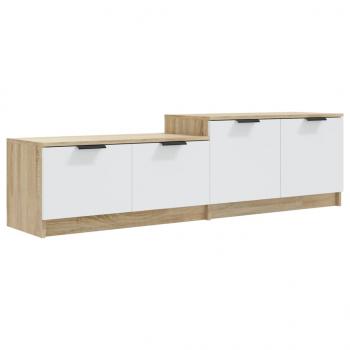 TV-Schrank Weiß und Sonoma-Eiche 158,5x36x45 cm Holzwerkstoff