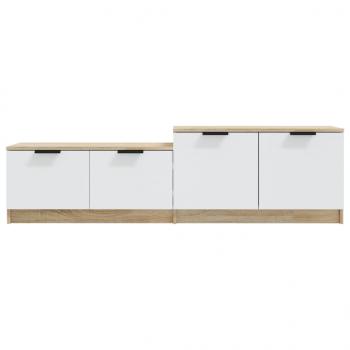 TV-Schrank Weiß und Sonoma-Eiche 158,5x36x45 cm Holzwerkstoff