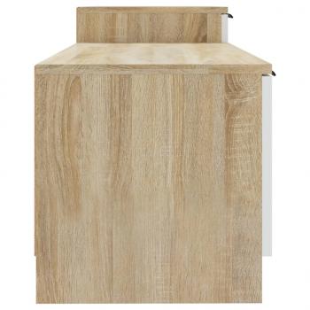 TV-Schrank Weiß und Sonoma-Eiche 158,5x36x45 cm Holzwerkstoff